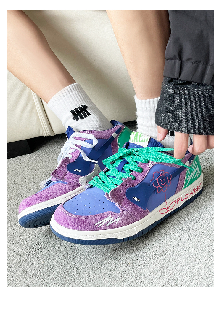 Low-top Graffiti Skateboard Shoes - true deals club