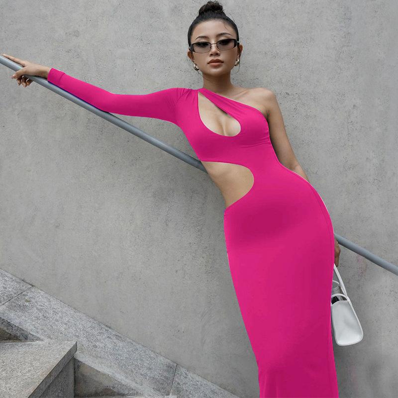 Maxct Women's 2024 Summer New Fashion Sexy Hollow Shoulder Long Sleeve Dress Foreign Trade Wholesale
