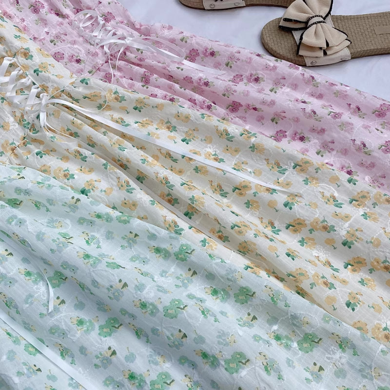 May Flowers Lace Up Cami Dress Maxct