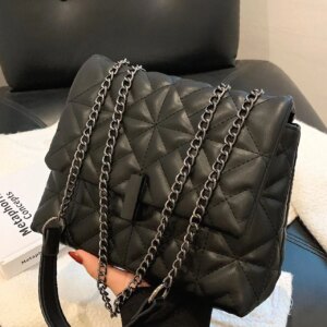 Bag For Love - Quilted Pattern Chain Square Bag - Women Maxct Bags