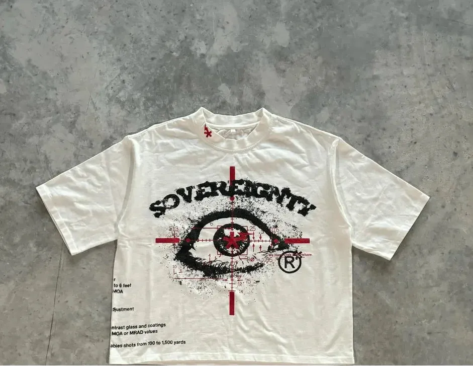 Maxct American Trendy Gothic Letter Pattern Printed Oversized T-Shirt Men's Y2K Street Hip-Hop Loose Retro Casual Round Neck Top Women