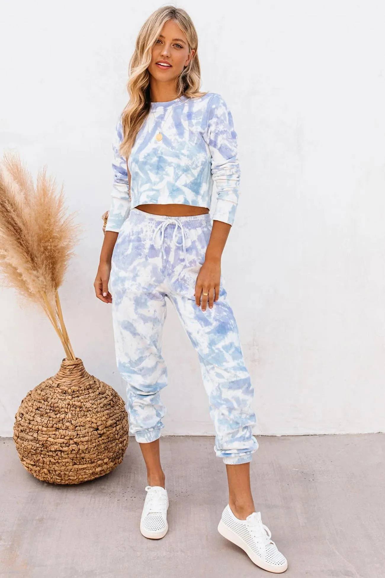 Maxct Tie-Dyed Sweatshirt Long Pants Set