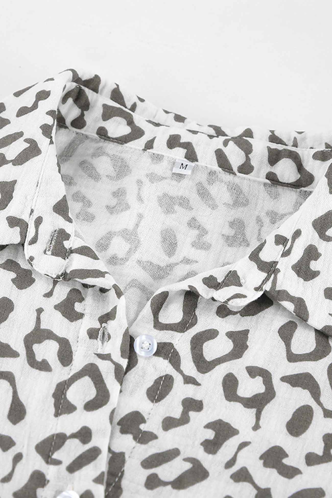 Maxct Cotton Leopard Shirt Long Pants Two-Piece Set