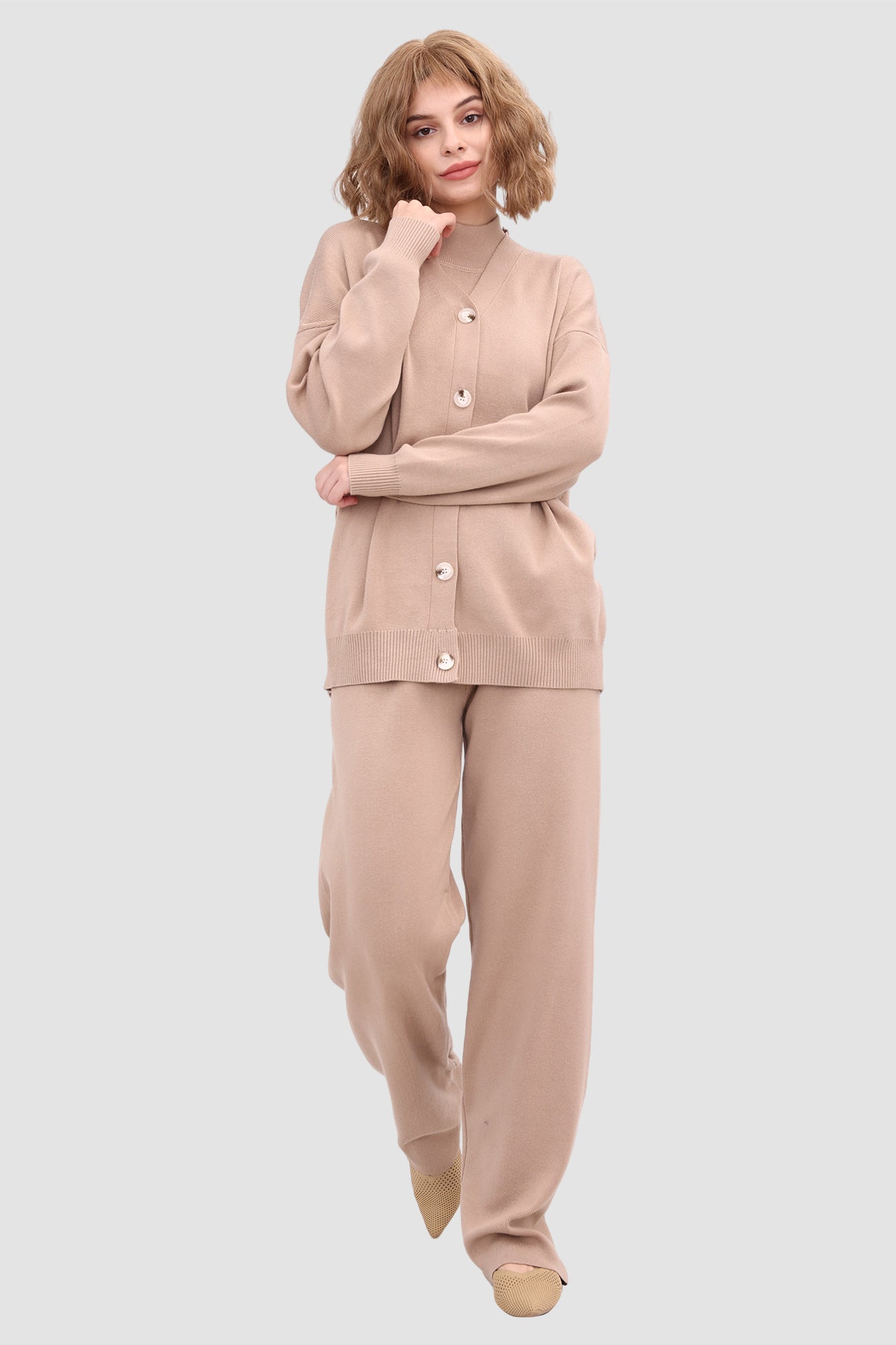 Maxct Knit Crop Tank Top & Pants & Robe
