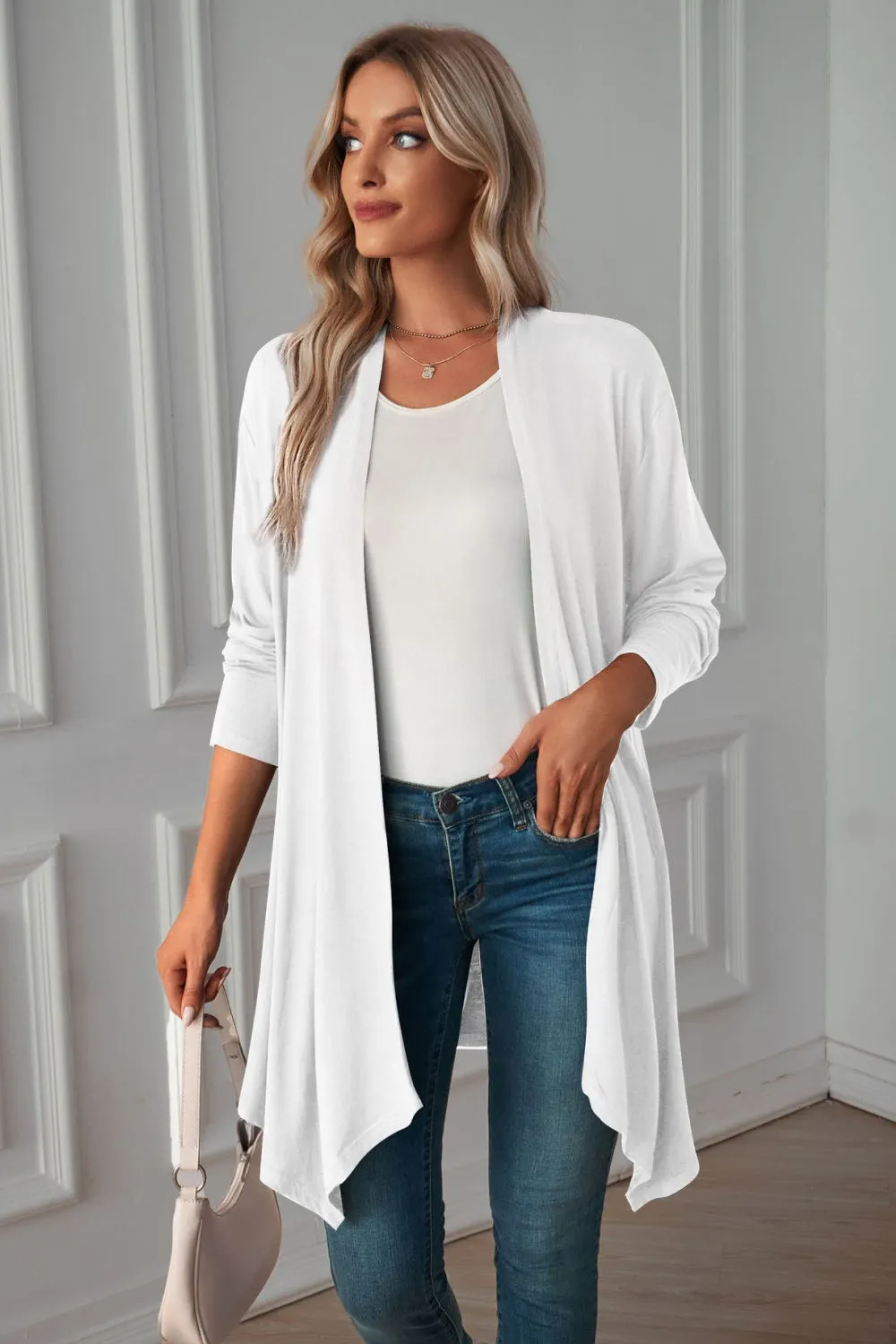 Maxct &Open Front Long Sleeve Cardigan