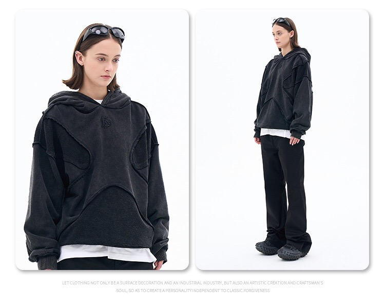 Solid High Street Patchwork Hoodies - true-deals-club