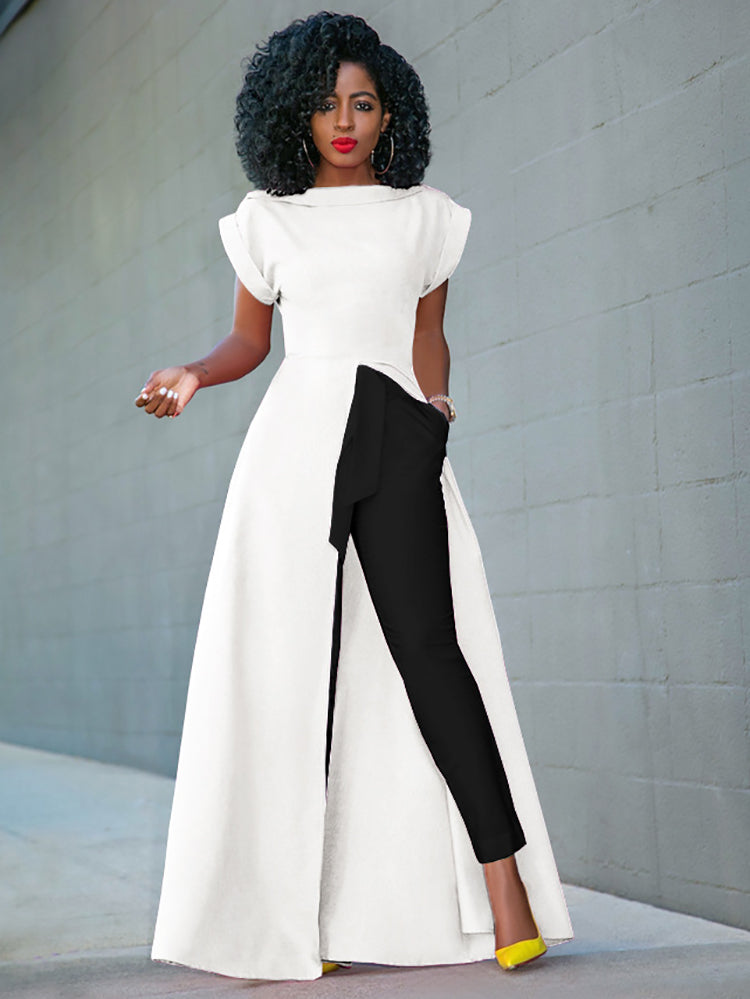 High Split Solid Maxi Dress Maxct