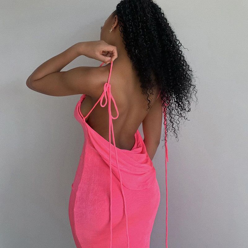 Silvana Draped Back Maxi Dress Maxct