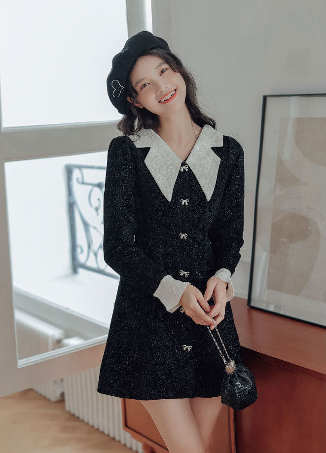 Sweet Bow Peter Pan Knit Dress Maxct