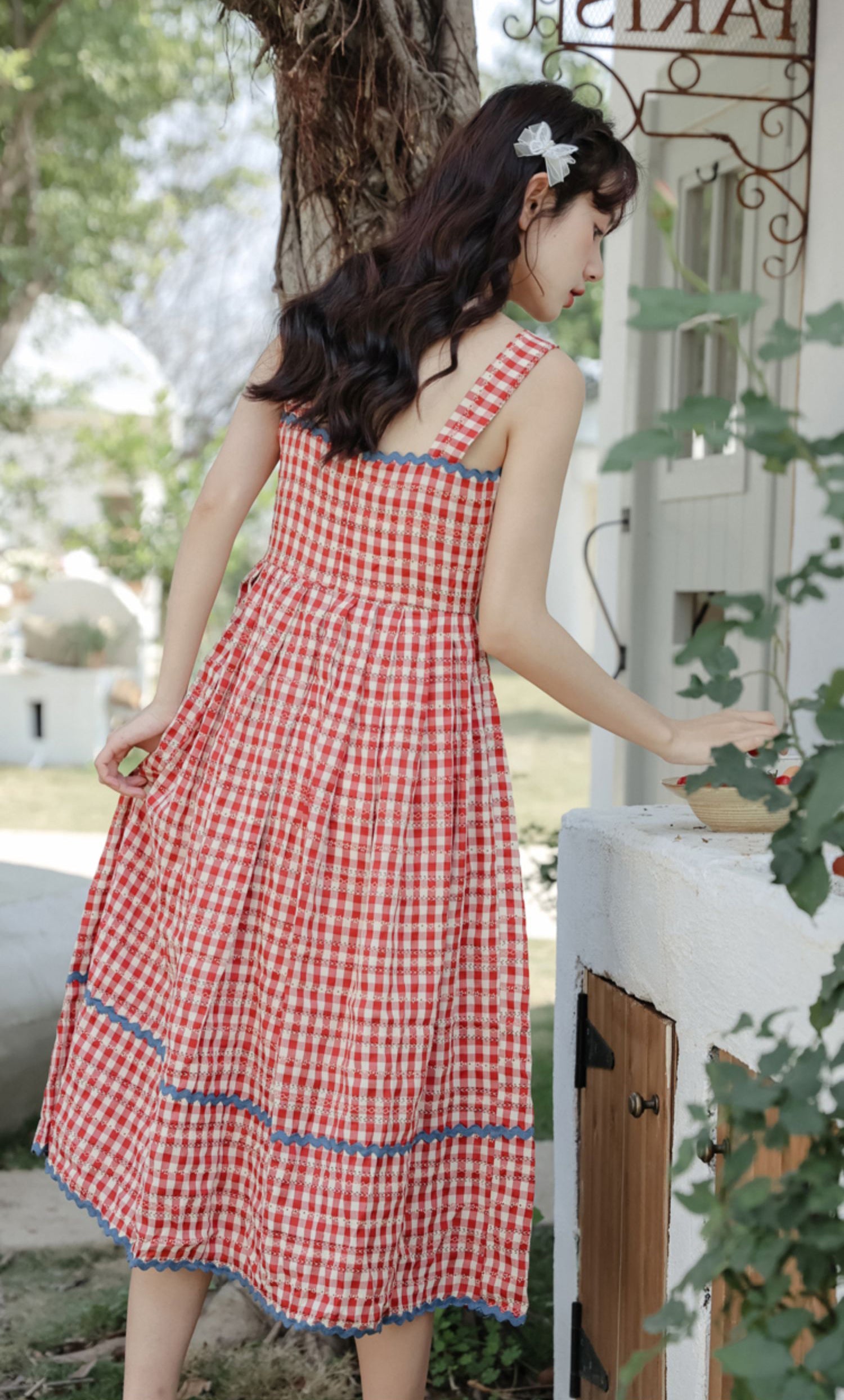 Daisy Chain Gingham Midi Dress Maxct