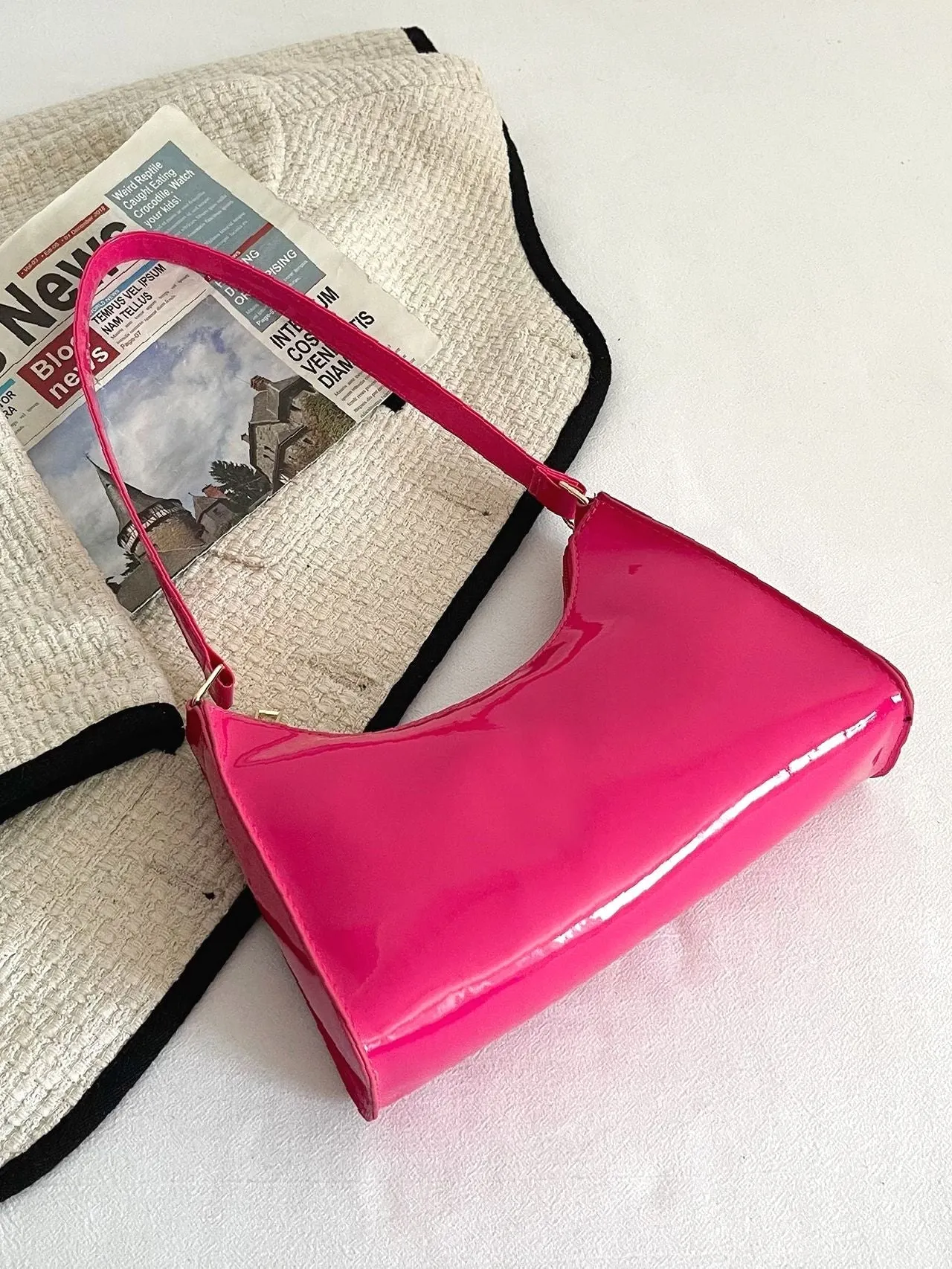Bag For Love - Artificial Patent Leather Square Bag  - Women Maxct Bags