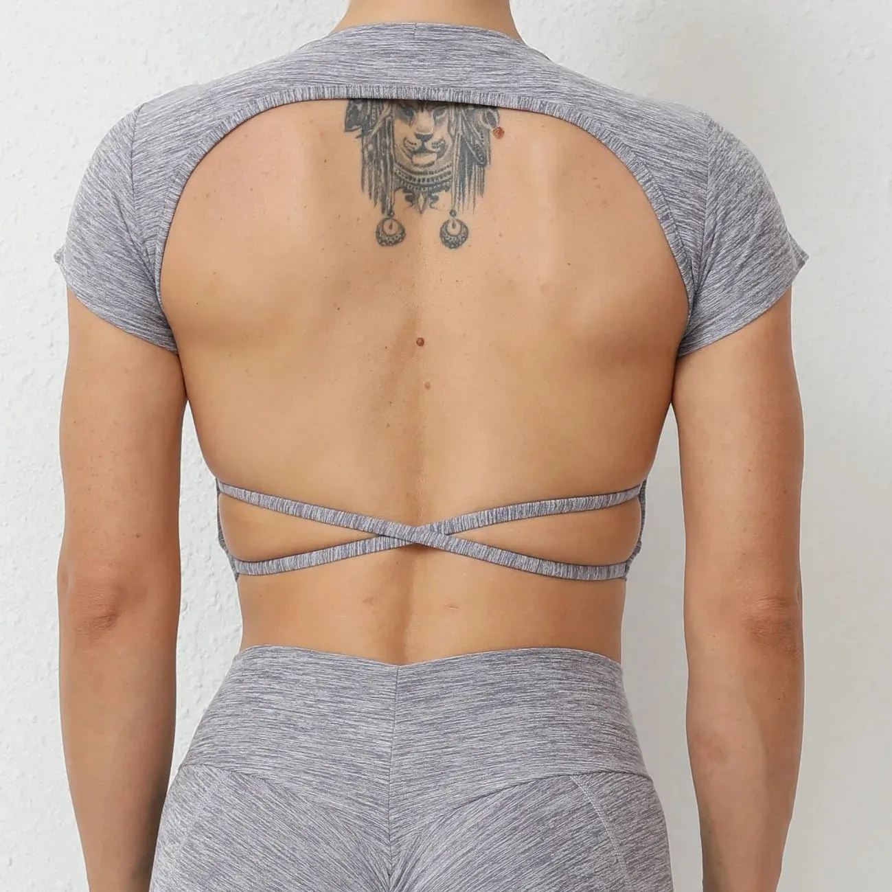 Maxct Backless Gym Workout Top with Cups Women Sportswear Short Sleeve O-neck Sport T-shirt Yoga Wear Ladies Fitness Shirt Pink