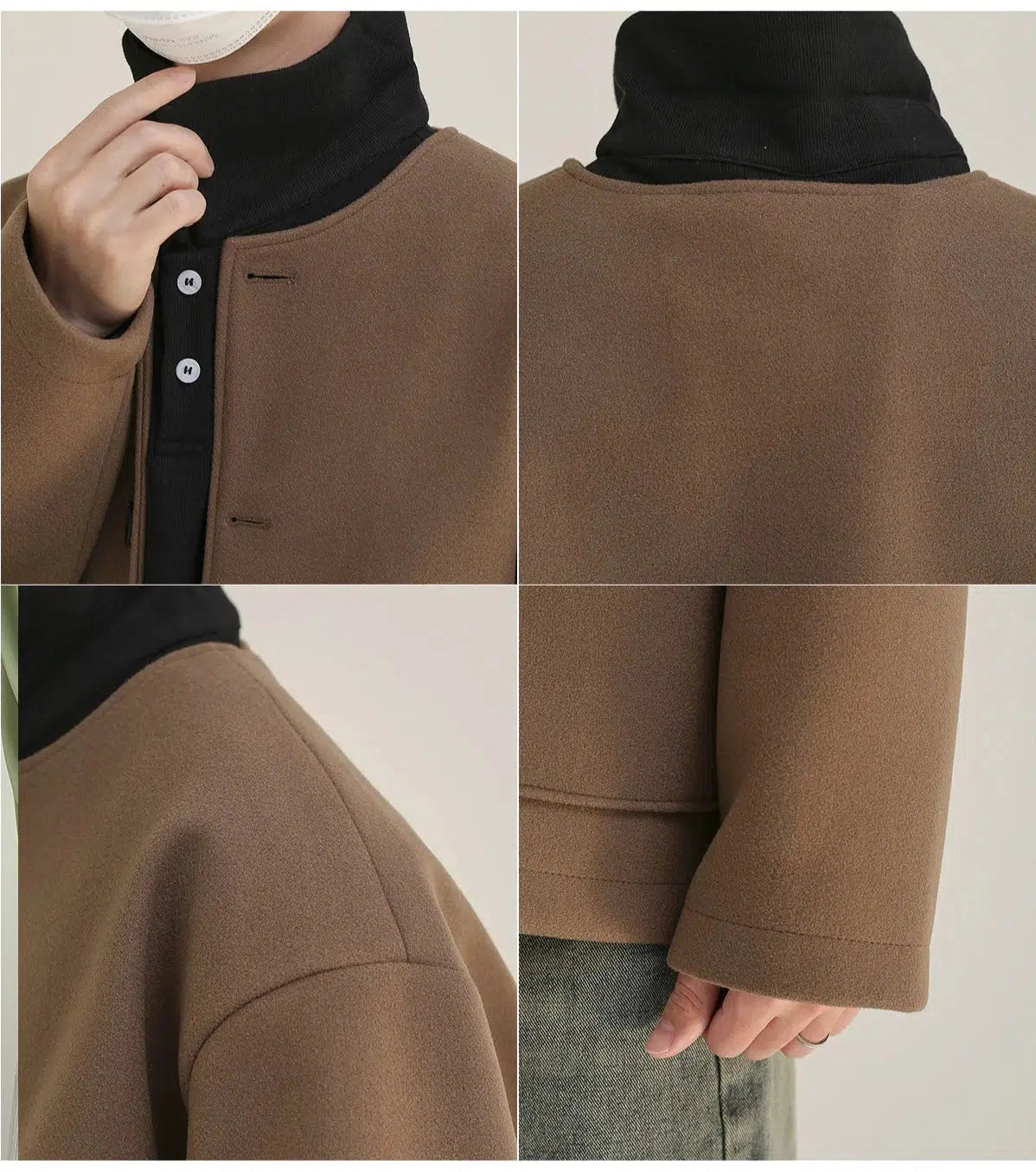 Maxct Round Neck Woolen Jacket