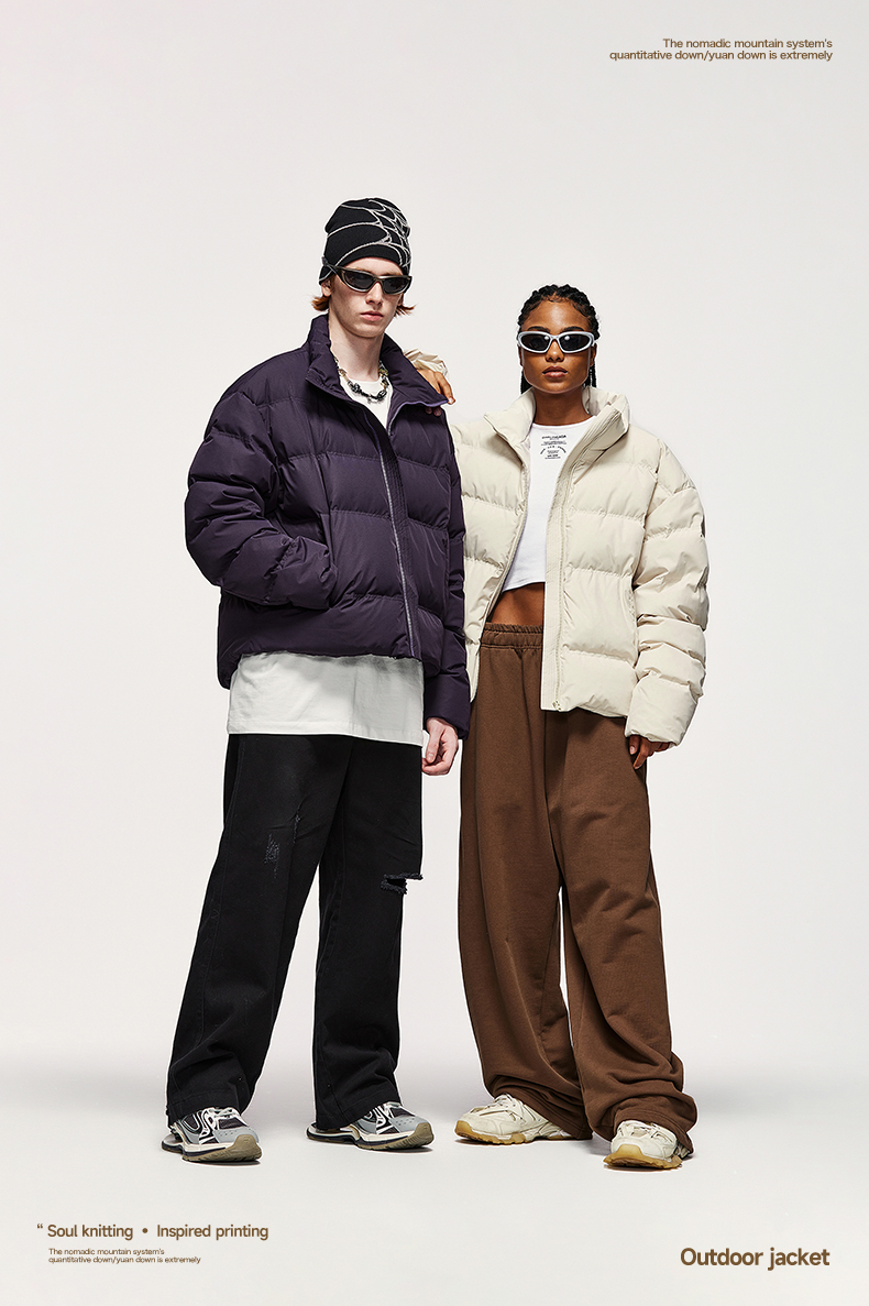 &INFL Windproof Cropped Duck Down Puffer Jacket [Unisex]