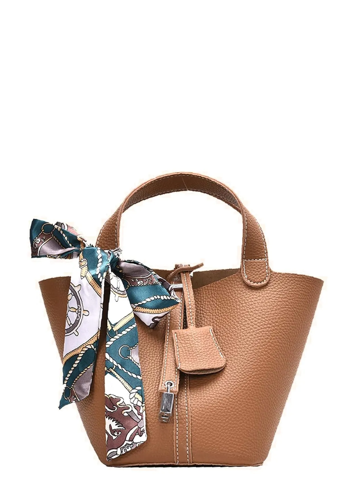 Maxct - Twilly Scarf Decor Bucket Bag with Inner Pouch  - Women Tote Bags