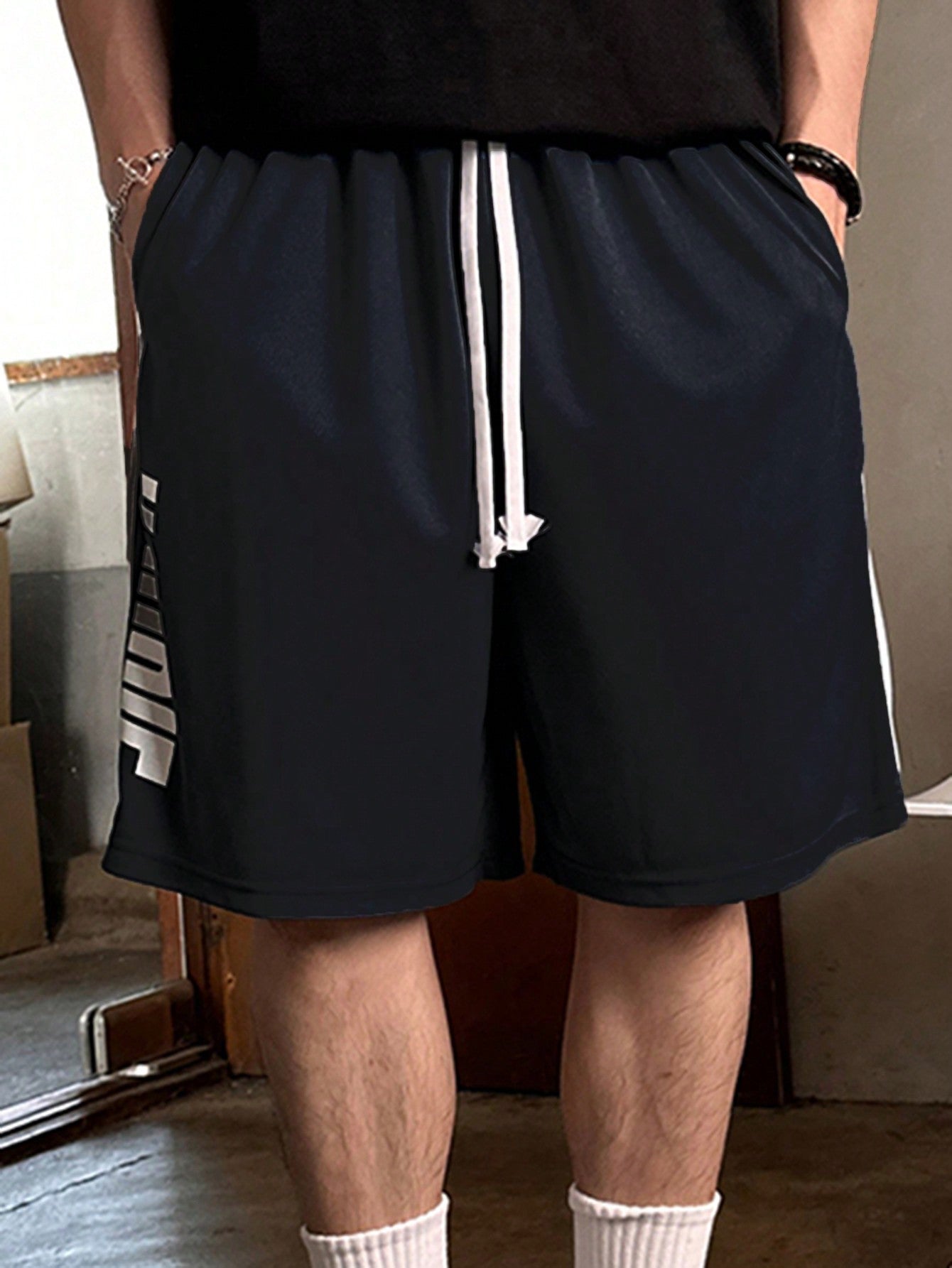 Maxct Men's Summer Letter Print Shorts