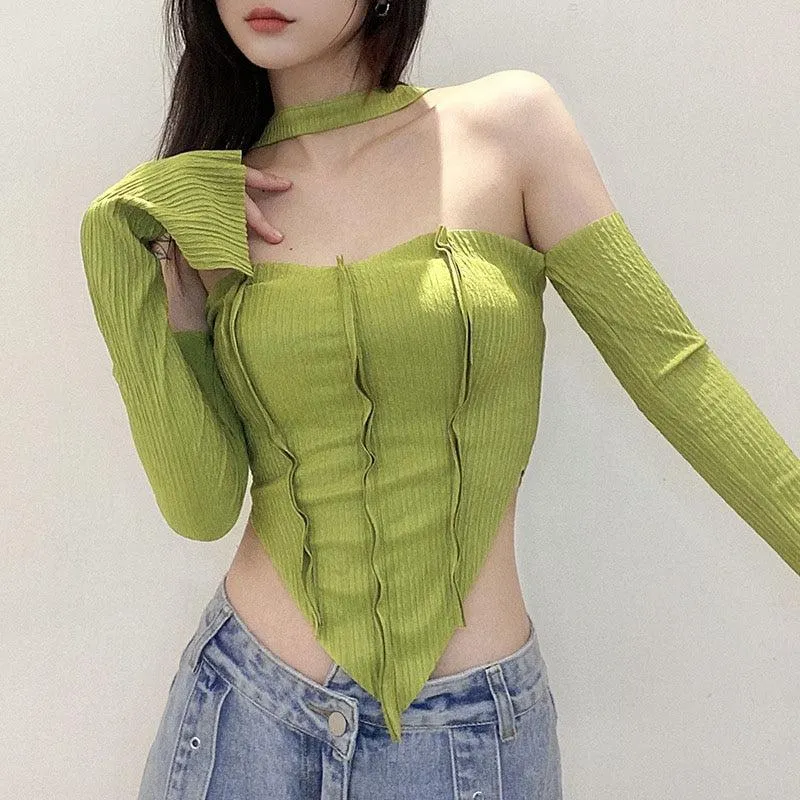 Maxct &Flare Sleeved Halter Top