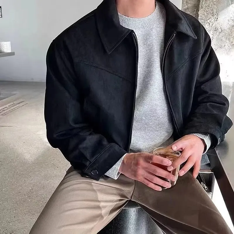 &LLYGE Vintage Loose Lapel Solid Jacket