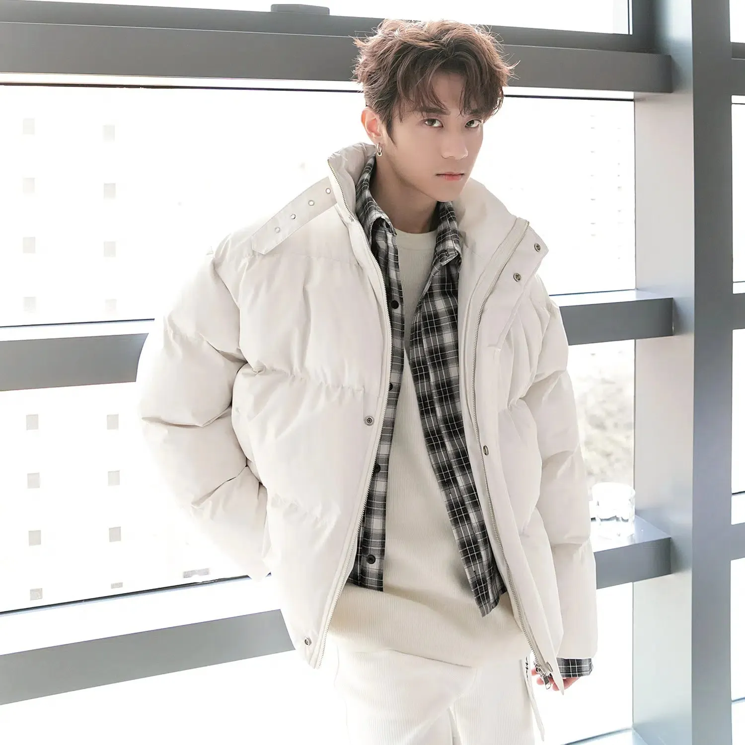 Maxct Thickened Two-piece Plaid Puffer Jacket