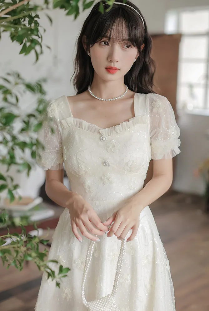 Delicate Flower Sequin Maxi Dress Maxct