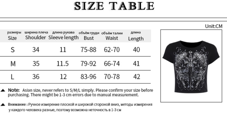 2000s Retro Dark Academia T Shirt Y2K Skulls Wings Graphic Print Tops Summer Short Sleeve Harajuku Tees Mall Goth Clothes