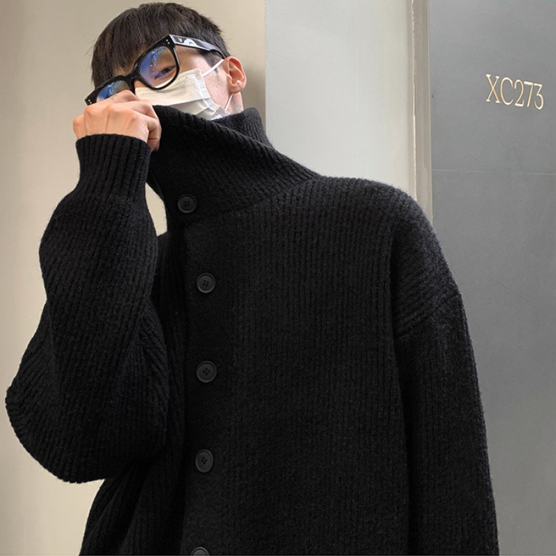 Men's Kit Cardigun, Men's Design, Fashion, Spring, Tubneck Design Cardigun, Sweaters, Outcoat, Jacket