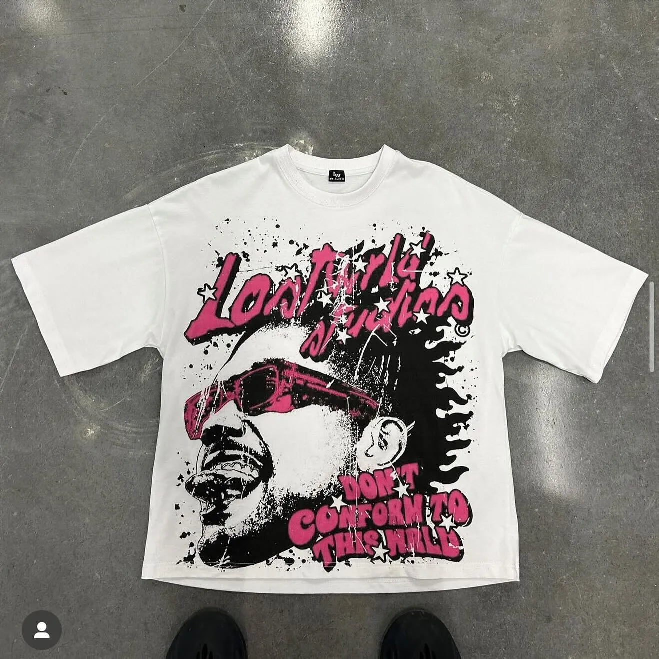 Y2K Streetwear Retro Gothic Graphic Letter Print Oversized T-Shirt Men's Fashion Harajuku Loose Versatile Short Sleeve Top