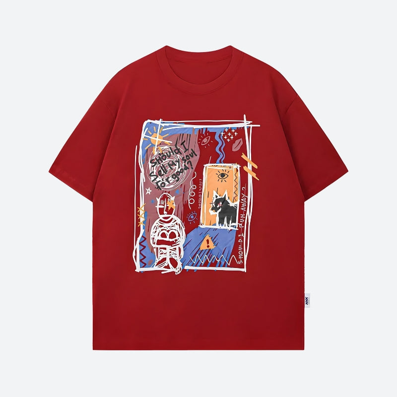 Maxct &Abstract Sketch Graphic Tee