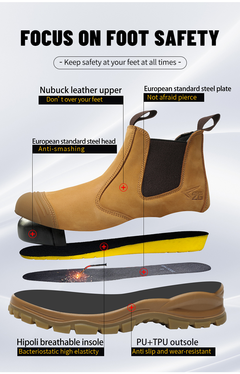 Genuine Leather Work Safety Chelsea Boots for Men - true deals club