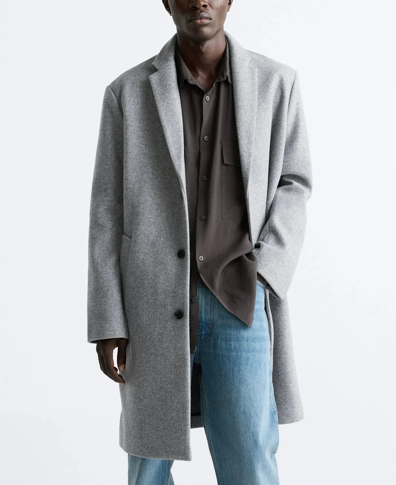 Maxct &NEW TPQ Men's Woolen Mid-Length Coat