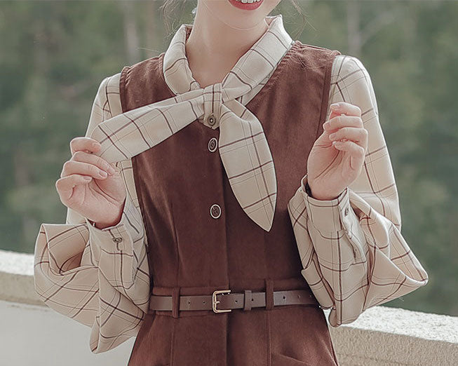 Button Up Suede Pinafore Dress Maxct