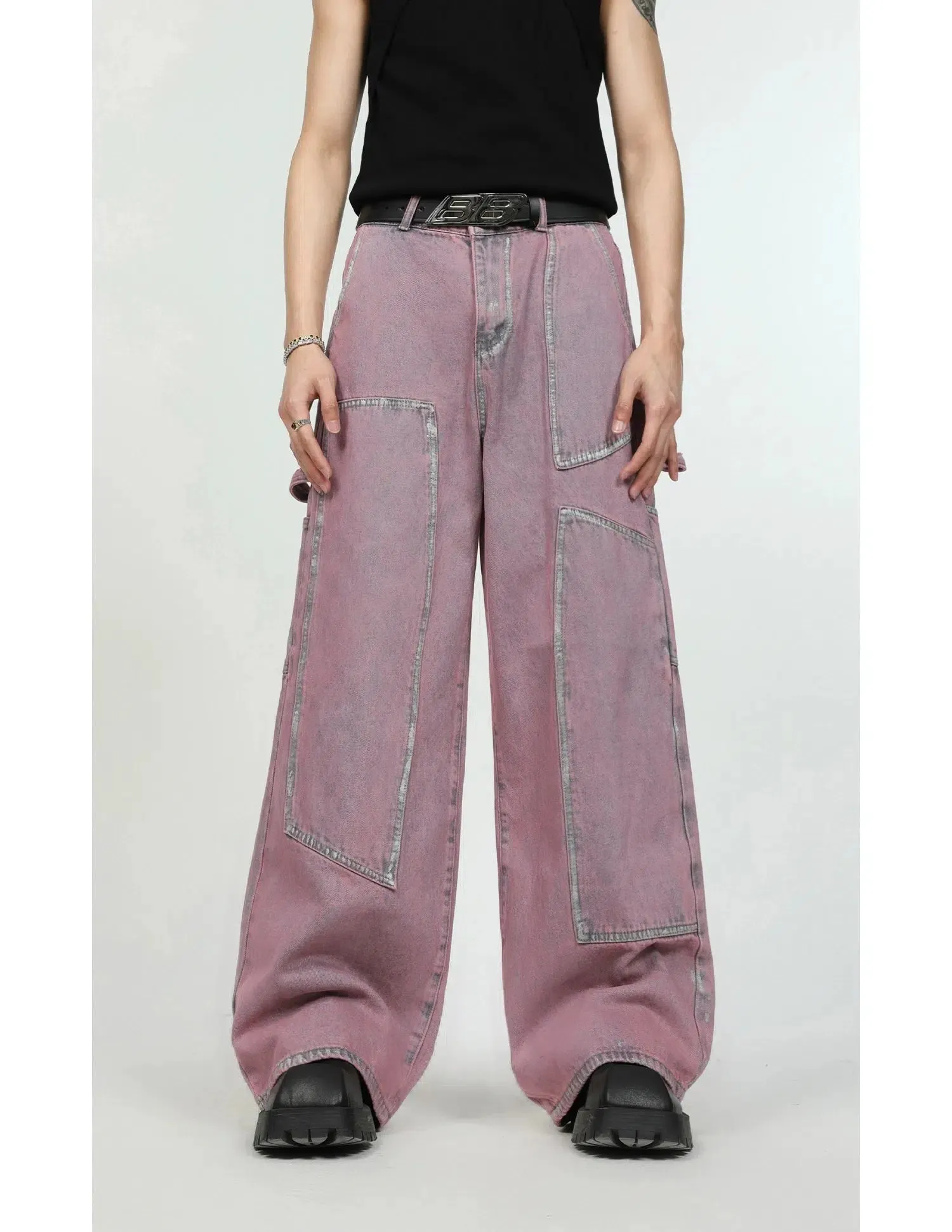 Maxct Pink Denim Jacket & Straight-leg Jeans
