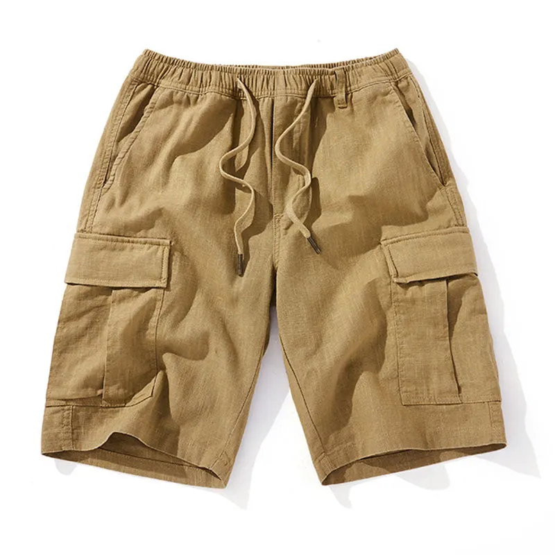 Maxct Summer Retro Cotton Linen Breathable Soft Shorts