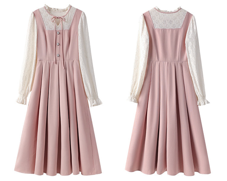 Floral Lace Twofer Midi Dress Maxct