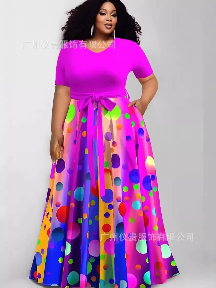 Maxct Size Casual Dress New Women's Dress With Fashion Printing And Color Impact Dress