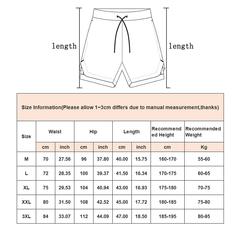 2-in-1 Running & Gym Mens Quick Dry Shorts Maxct