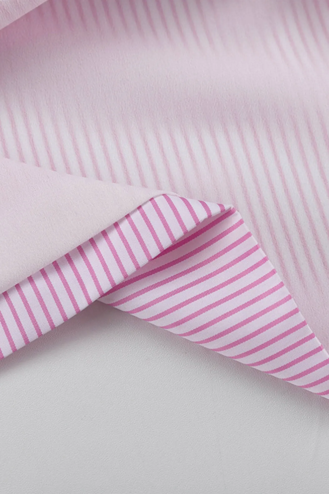 Maxct Pink Striped Print Shirt Mini Skirt Suits