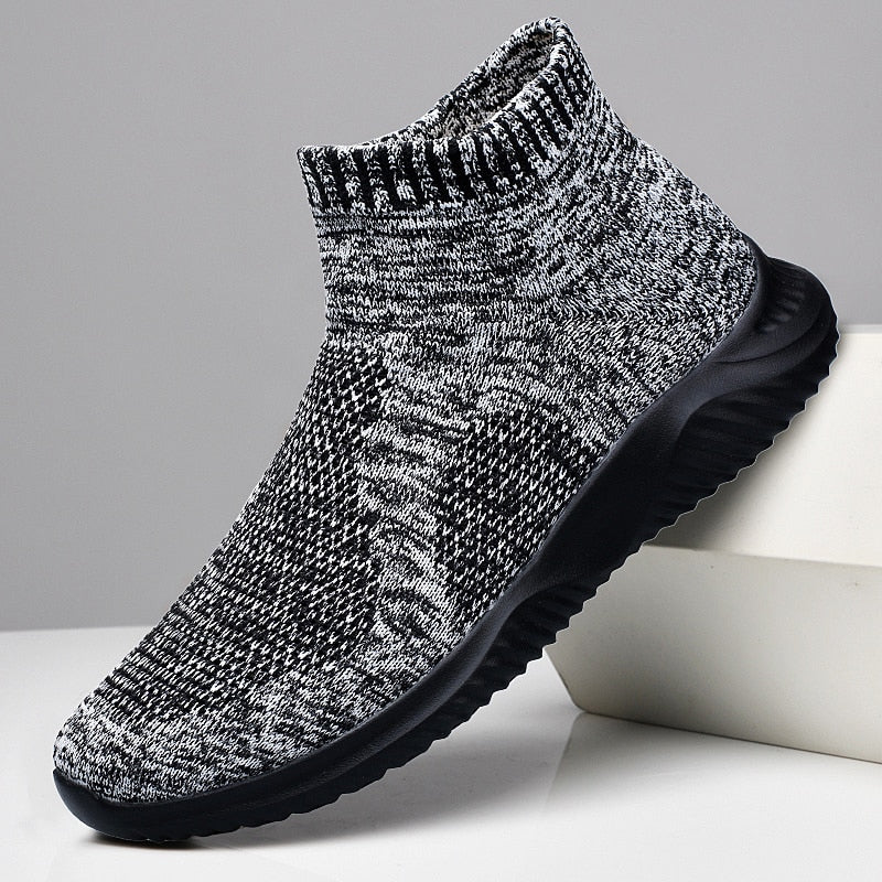 High Top Knit Air Mesh Sneaker Socks for Men Maxct