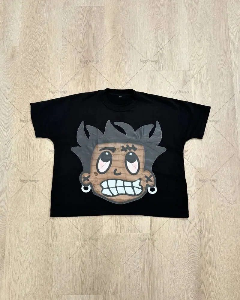 Maxct Summer New Style European and American Oversized Short-sleeved Fashion Popular Anime Printed T-shirt Fashion Casual Loose Top