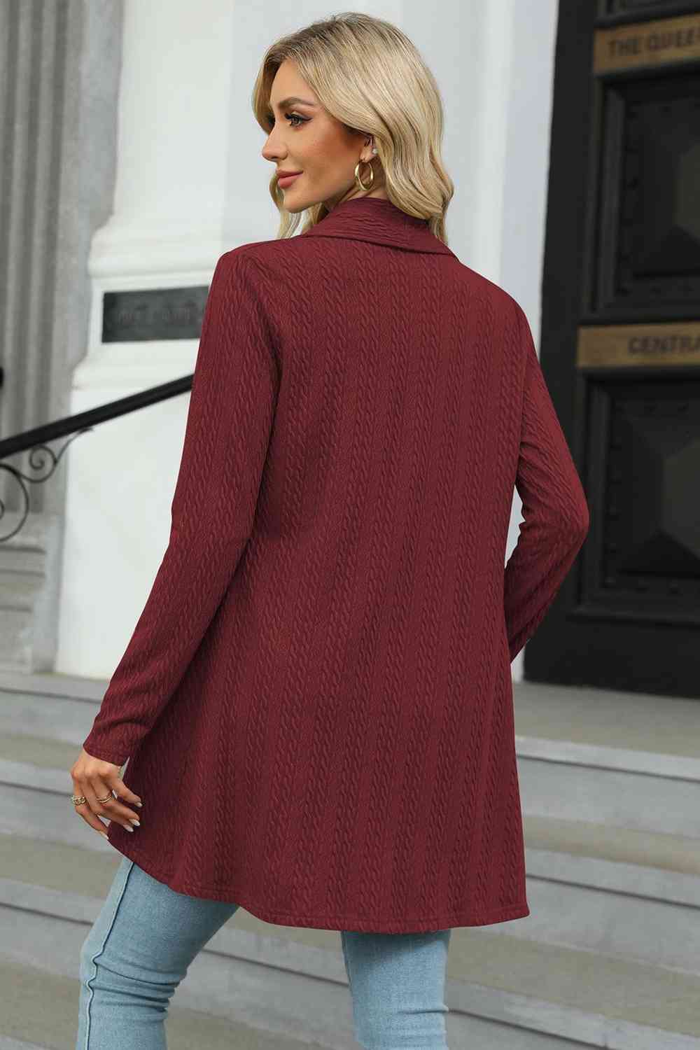 Maxct &Open Front Long Sleeve Cardigan