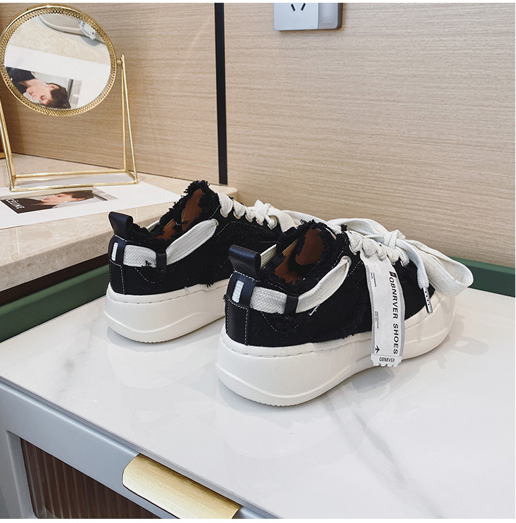 Chunky Canvas Platform Sneakers: Women's Thick Sole - true deals club