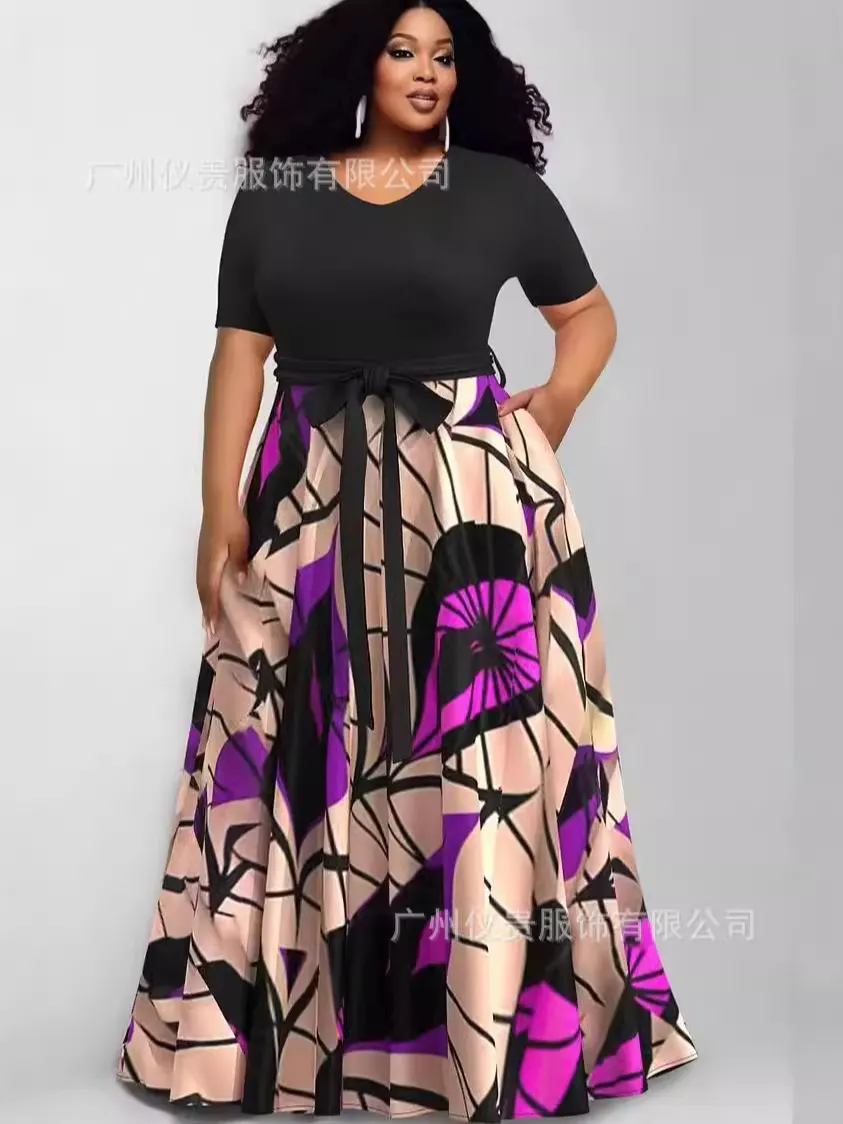 Maxct Size Casual Dress New Women's Dress With Fashion Printing And Color Impact Dress