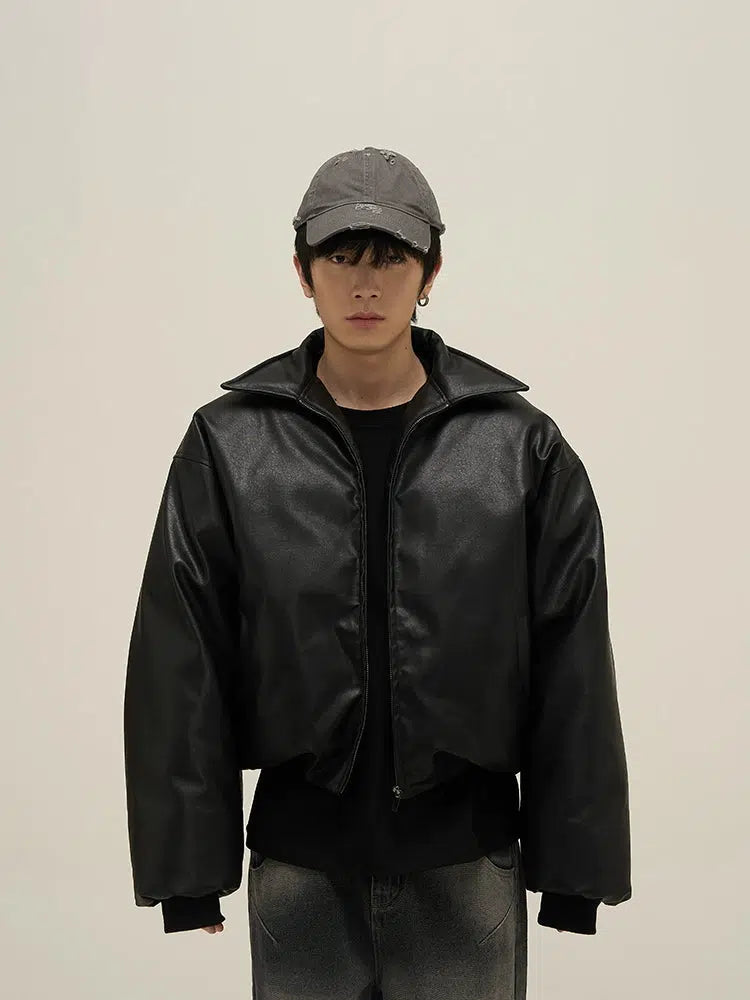 Maxct Full Zip Short Leather Jacket