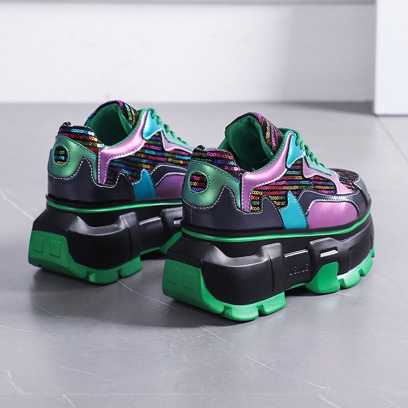 Women Chunky Sneakers - Metallic Bling Maxct