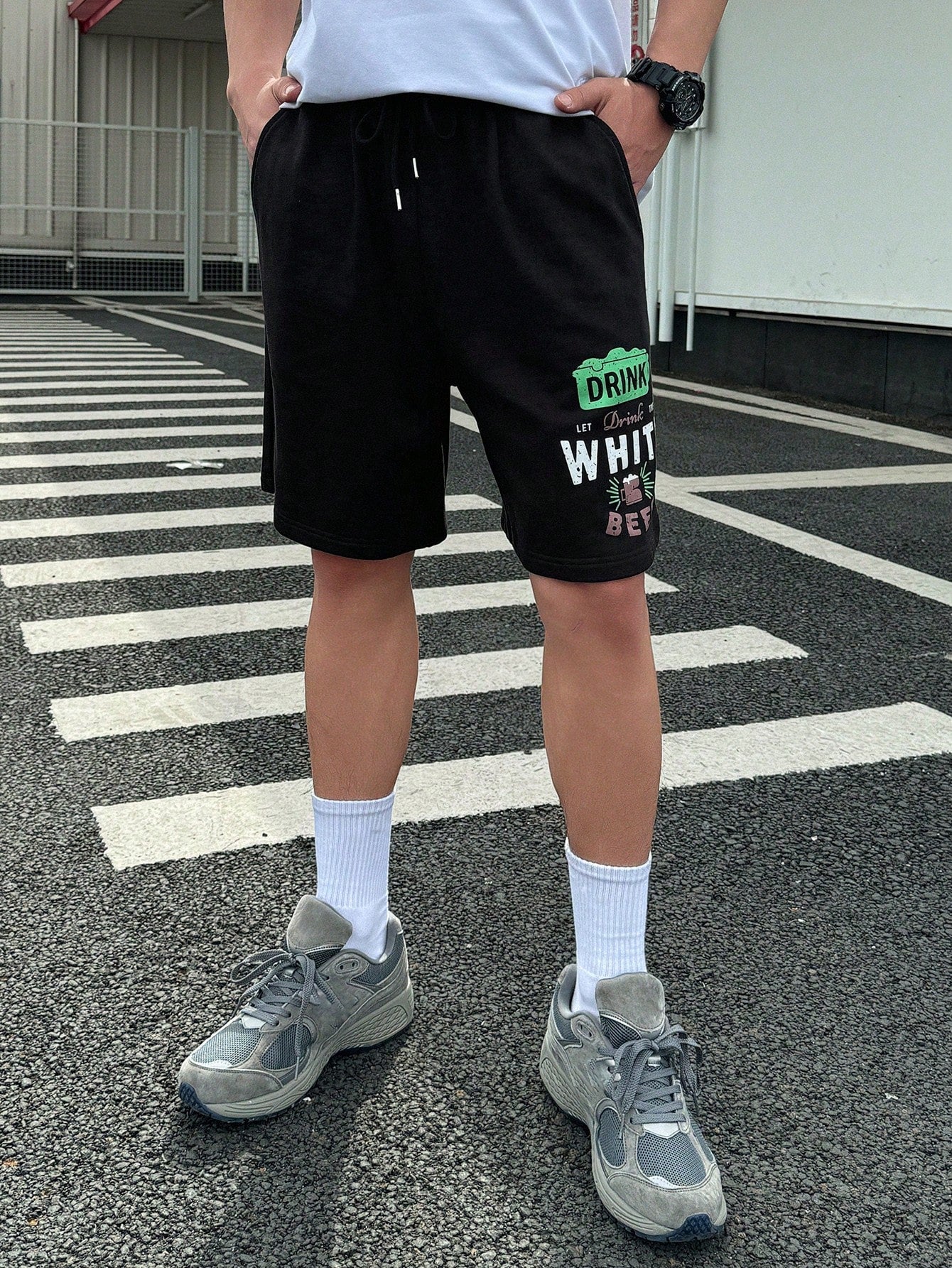 Maxct Men Casual Printed Letter Shorts For Spring And Summer