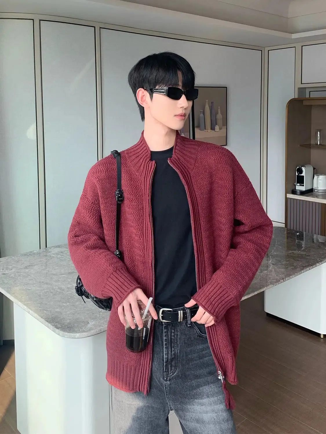 Maxct Basic Full Zip Cardigan Sweater
