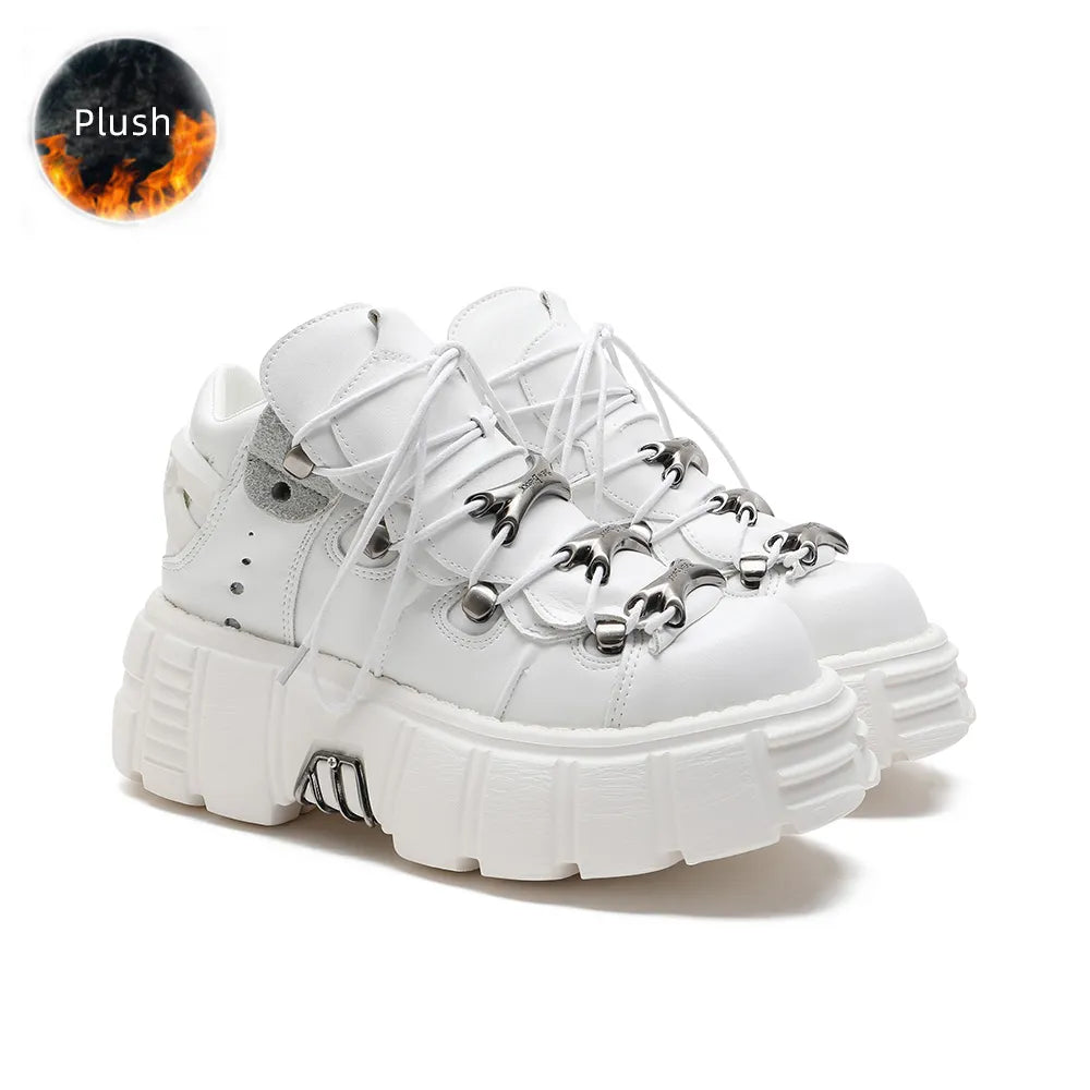 Goth Platform Sneakers for Women - Edgy Style in Classic Black Maxct