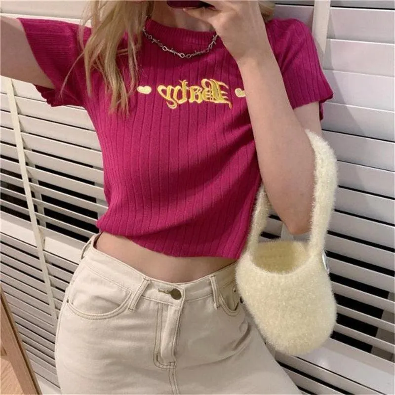 Maxct &Barbie Embroidered Crop Top