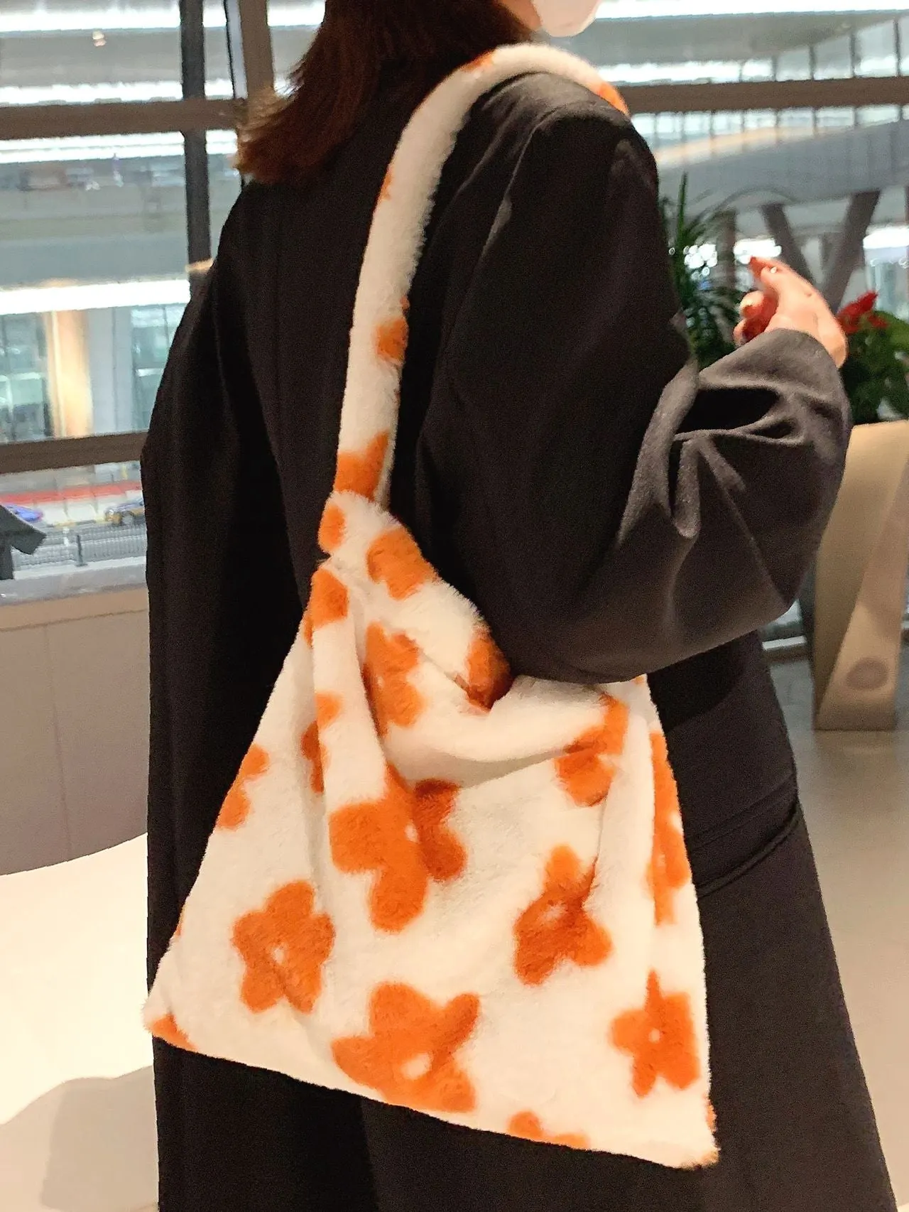Bag For Love - Floral Pattern Fluffy Maxct Bag  - Women Maxct Bags