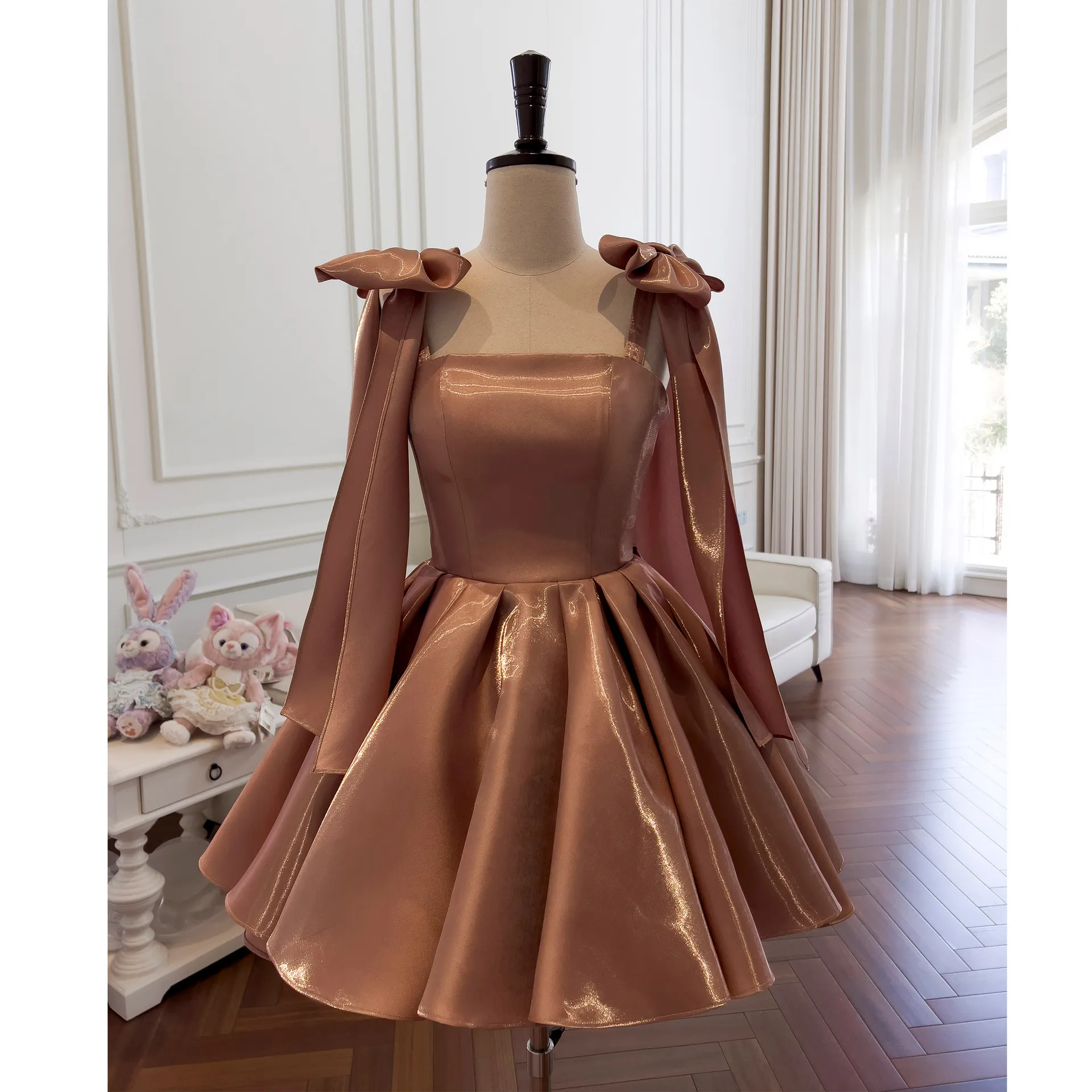 Maxct avant garde dress to impress French Retro Pettiskirt Bow Design Waist-Tight Birthday Short Banquet Dress Sling Dress
